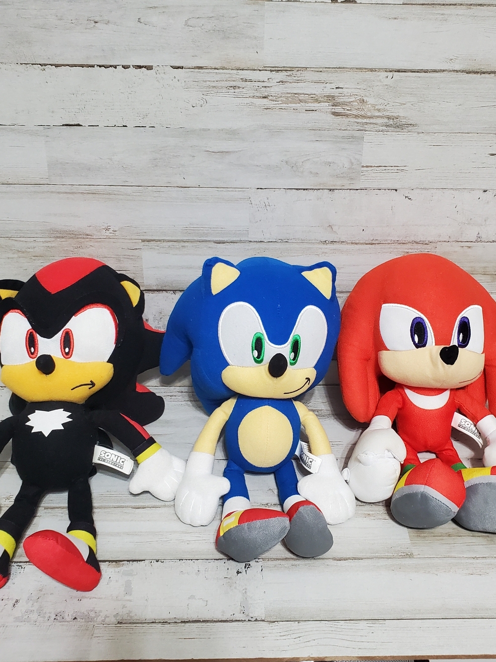 Sonic the Hedgehog, Knuckles,Shadow 12" Plush Sega Toy Factory 2019 Lot Of 3